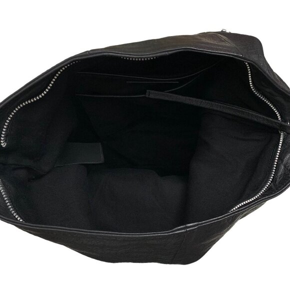 Day & Mood Isa Hobo Purse Black Leather Bag Adjustable Zip Top Pockets - Picture 8 of 8